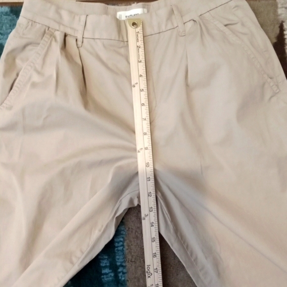 Everlane Wide Leg High Rise Kahaki Pleated Womens Organic Cotton Womens 8 - Picture 8 of 13